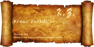 Kresz Zoltán névjegykártya